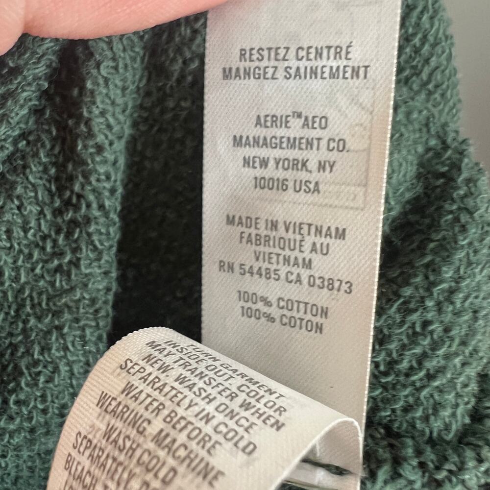 Offline by Aerie Green Graphic Sweatshirt‎ Pullover Cozy Loungewear Medium - Picture 5 of 12